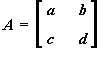 2x2 matrix A of L]