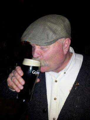 Ted enjoying Guinness