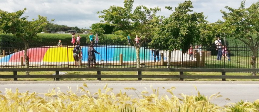 Kid will enjoy bouncing all day on the Big Air Bounce Pad at Taupo DeBretts