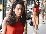NEW YORK, NY - APRIL 07:  Amal Ramzi Clooney is seen  walking uptown  on April 7, 2015 in New York City.  (Photo by Raymond Hall/GC Images)