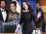 LATE NIGHT WITH SETH MEYERS -- Episode 0189 -- Pictured: Actress Kat Dennings arrives on April 7, 2015 -- (Photo by: Lloyd Bishop/NBC/NBCU Photo Bank via Getty Images)