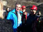 Premier Jim Prentice was in Grande Cache on Wednesday visiting the coal mine where he worked as a teen.