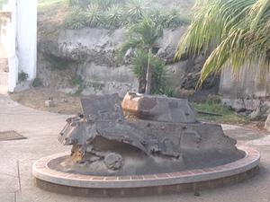 A tank located in Violeta Chamorro's Peace Park in Managua, Nicaragua.